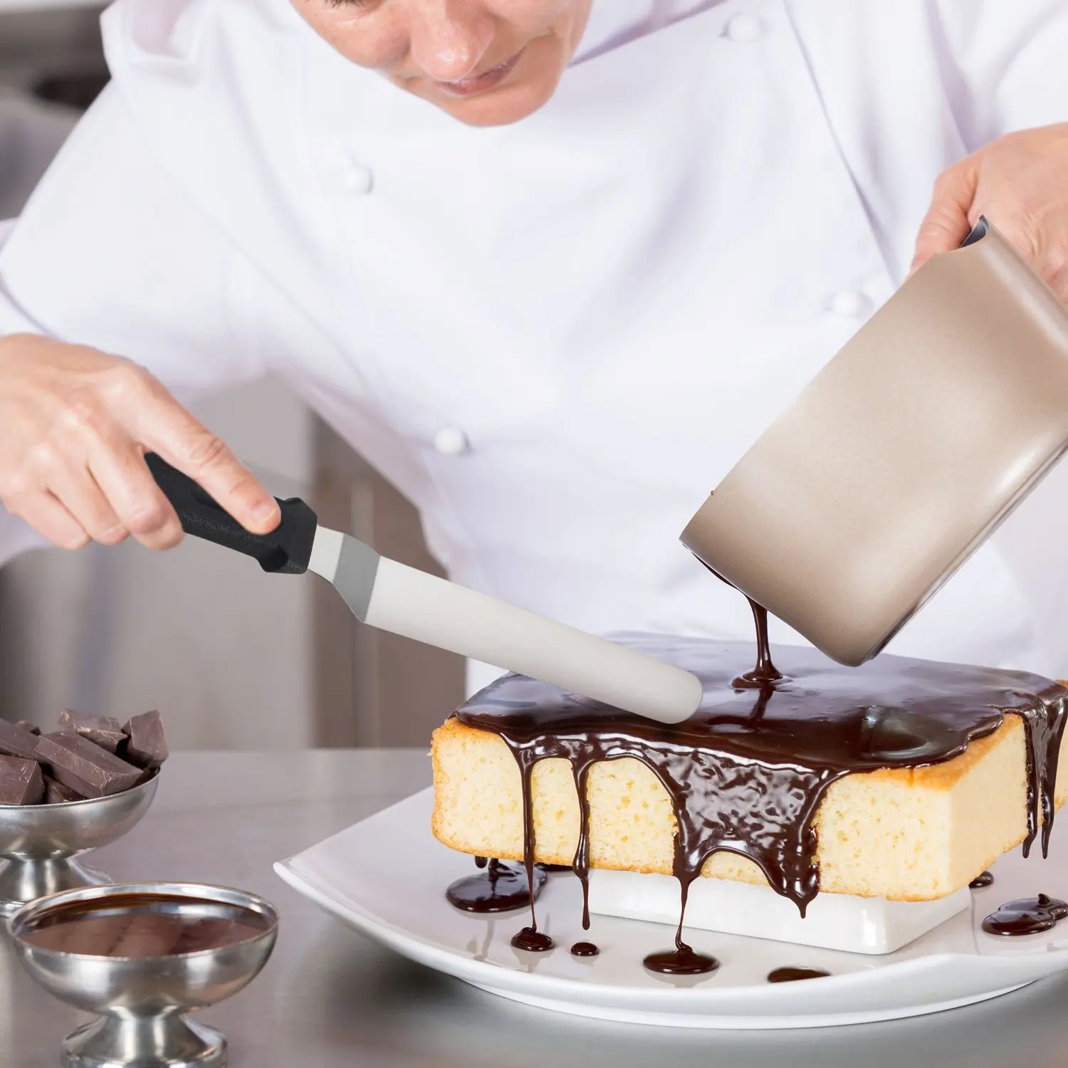 
Factory Wholesale Cake Decorating Angled Icing Spatula Set Stainless Steel Offset Frosting Spatulas 