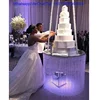 hot sale silver hanging crystals cake stand for wedding cakes