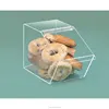 fashionable clear acrylic custom large bread box for bakeshop with fold lid hot sale