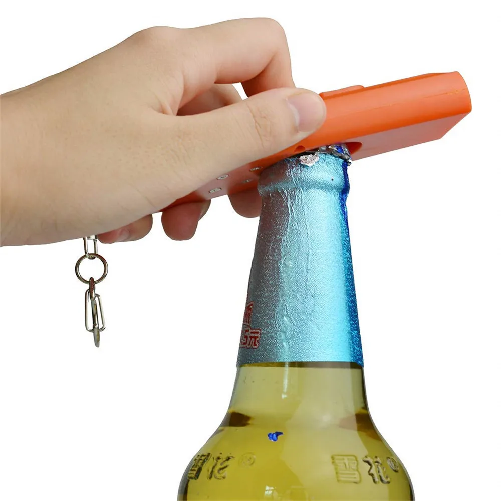 

Creative Bottle Opener Bottle Cap Launcher Shooter with Keychains, Yellow;white;red