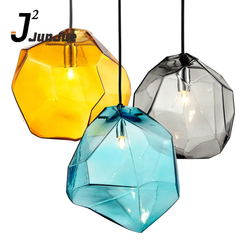 Europe Free Shipping Popular Colorful Glass Pendant Decorative Hanging Pendant Light Vintage Edison Bulb Pendant Light