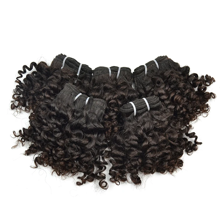 

Very Cheap Factory Price 8 10 Inch Curly Brazilian Hair Bundles Fashion Ladies Loving Short Brazilian Curly Human Hair Extension, Nature color black & brown