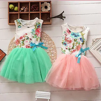 Princess Girls Baby Kids Clothes Ball Gown Party font b Dresses b font Bow Cute Summer