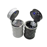

2020 Newness Portable Auto Smokeless Car Cigarette Ashtray with Blue LED Light for Car Cup Holder