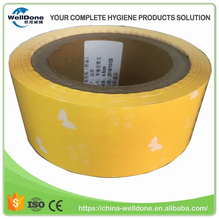 Woven wanted silicone coated release paper for sanitary napkins