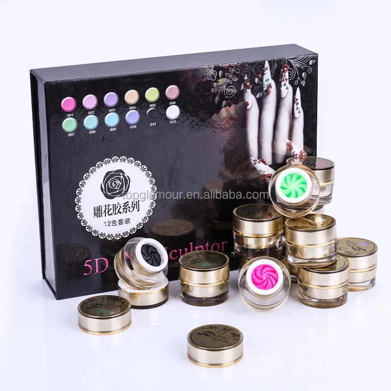 

New Arrival Nail Art Manufacturer Private Label Soak Off 3D Nail Sculpting Gel, 12 colors offered