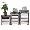 2018 Factory Wholesale Large Round Leg Marble Rustic Coffee Alcohol End Table With Storage In Cherry Color