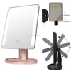 Led Lighted Makeup Mirror Small Round 10X Magnifying Mirror 180 Degree Rotation Standing on table