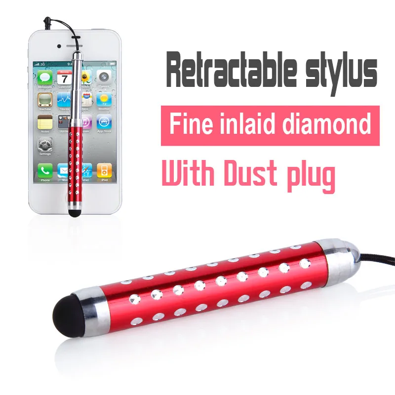 

Fashion Gift Crystal Retractable Stylus Touch Pen for iPhone iPad HTC Samsung Mobile Phone Tablet PC