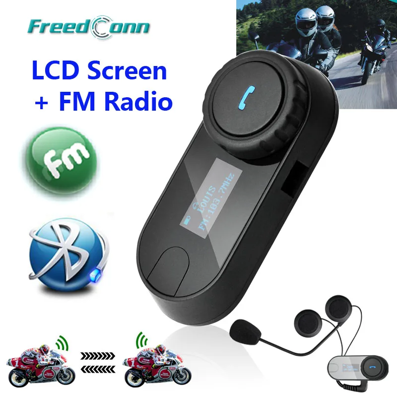 800M wireless intercom headset  FreedConn T-COM SC for motorcycle helmet bluetooth support 3 riders with screen