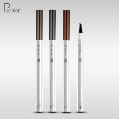 

Pudaier Eyebrow Tattoo Pen Waterproof 4 Fork Tip Sketch Makeup Pen, Deep brown/dark grey/blonde