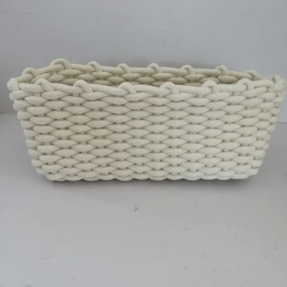 

China supplier Foldable sundry storage cotton rope storage basket, White