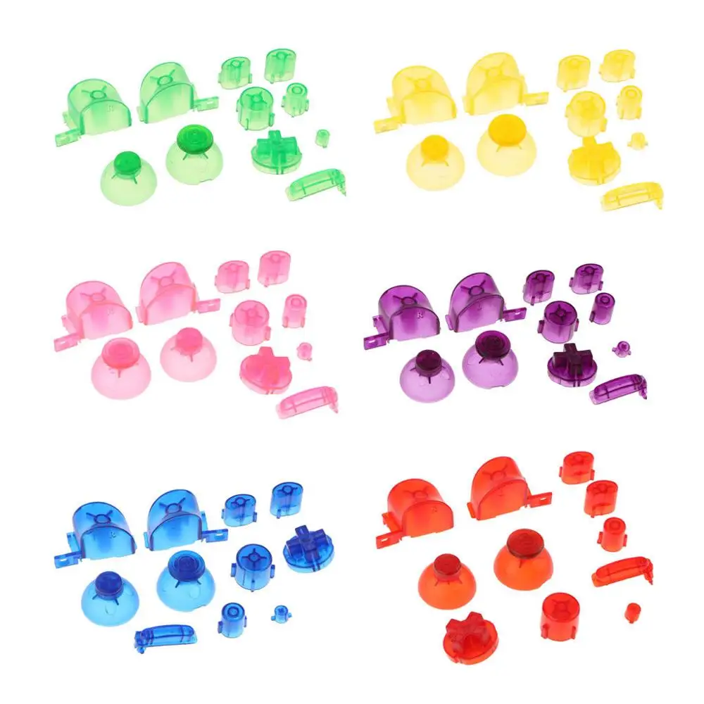 For Gamecube Controller Buttons Button set with Thumbsticks Grips For Gamecube For NGC Controller Buttons Colorful