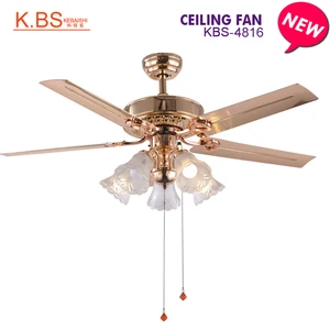 Living Room Fancy Chandelier Rose Gold Fan Lamp Ceiling Fan With Light