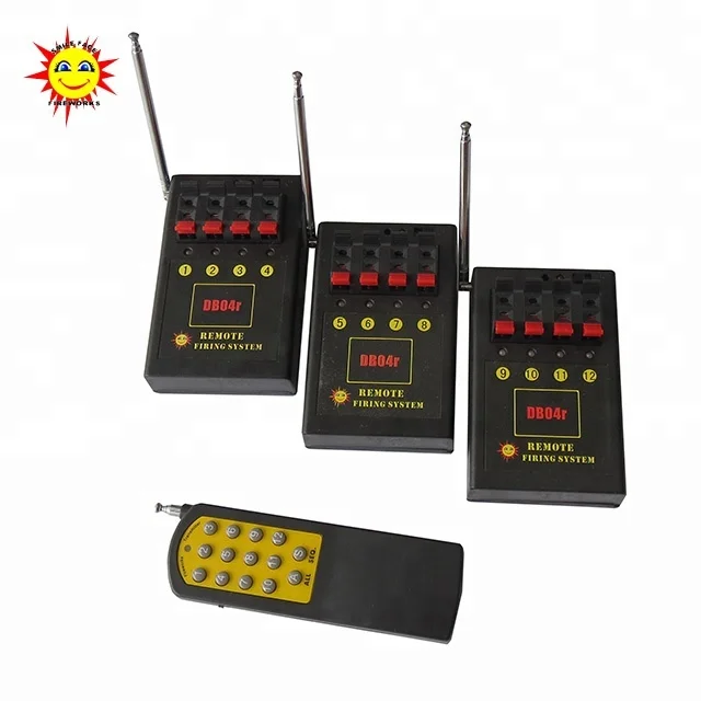 

FCC certificate super far distance remote range fire all + sequential fire 12 cues (DBR04-X4-12) wireless firework firing system, Black