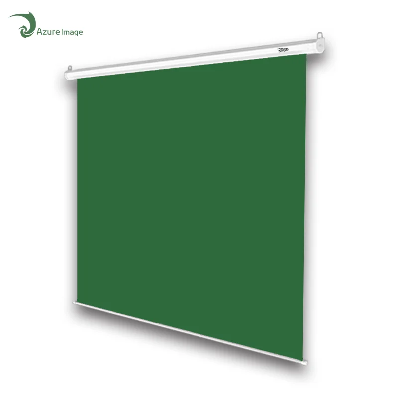 

100 Inch 4:3 16:9 Canvas Green Fabric Motorized Auto Electric Projector Screen, White