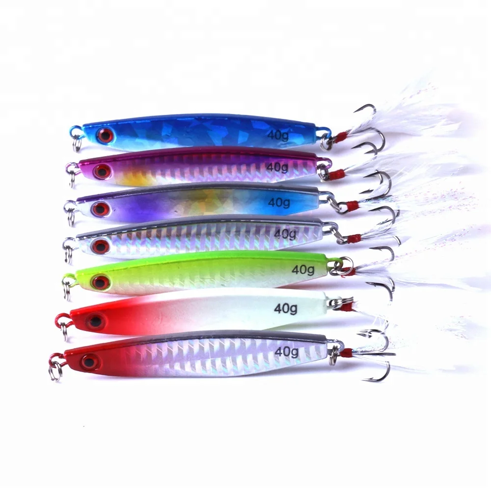 Hengjia wholesale sinking metal Hard fishing lures 8cm 40g bait