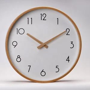 Image of 2019 new simple classic bentwood decorative wooden wall clock for home decor