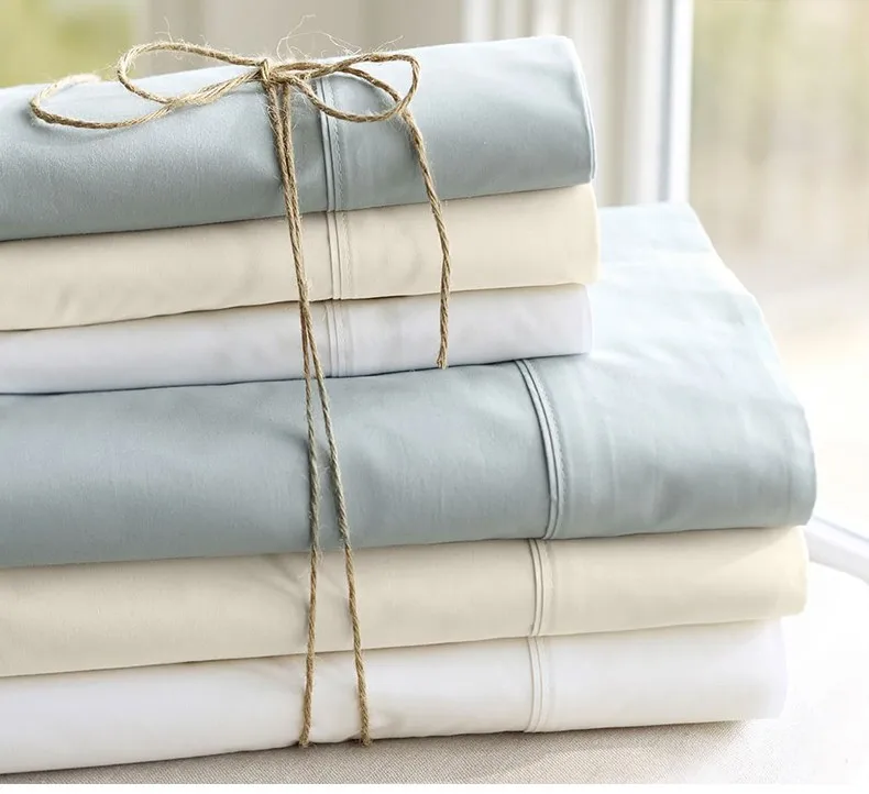 China Factory Supply Hotel 100 Cotton Sateen Stripe Hotel Bed Sheets