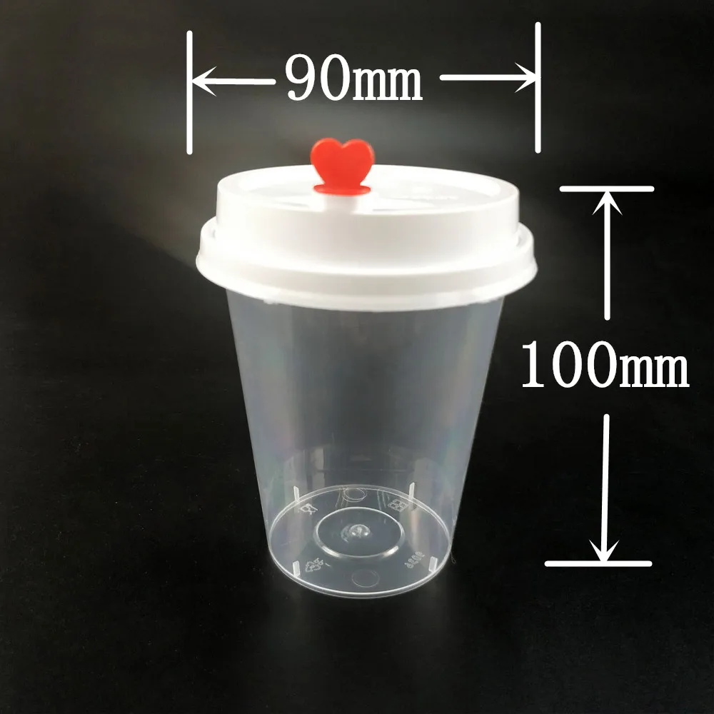 500ml/16oz Disposable Cups With Lids /milk Tea Cup/hard Small Plastic