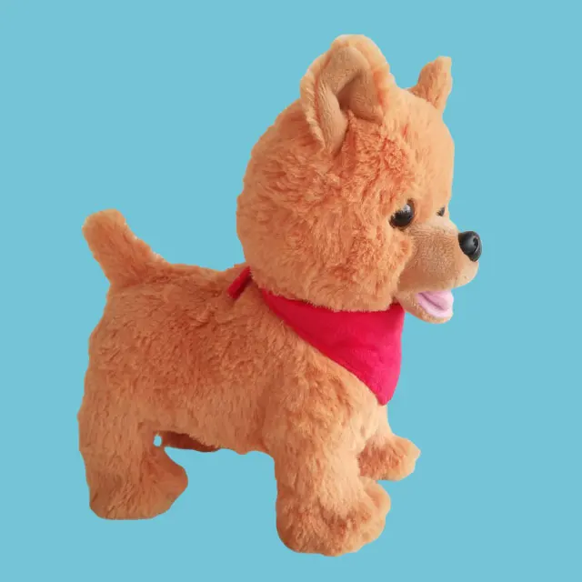 walking plush dog