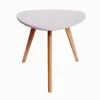 Scandinavian solid oak wood pink end table with MDF top