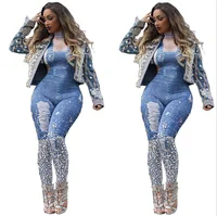 

Fashion women high waist decorate printing one piece romper women jumpsuit