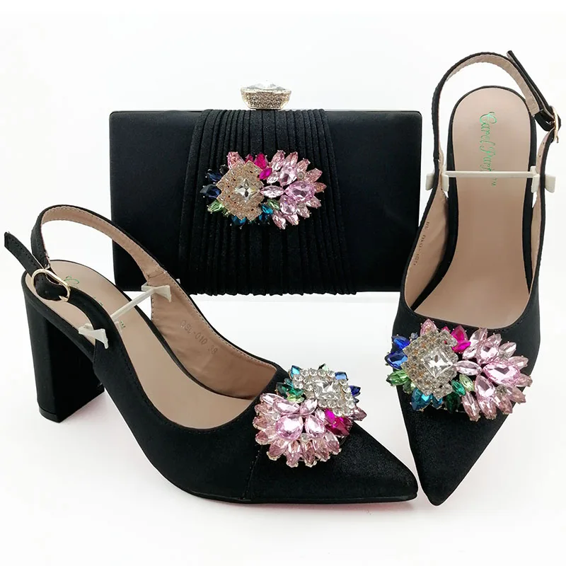 

Hot New arrivals Italian bag and shoes set Comfortable Heels Women shoes and matching purse for women party