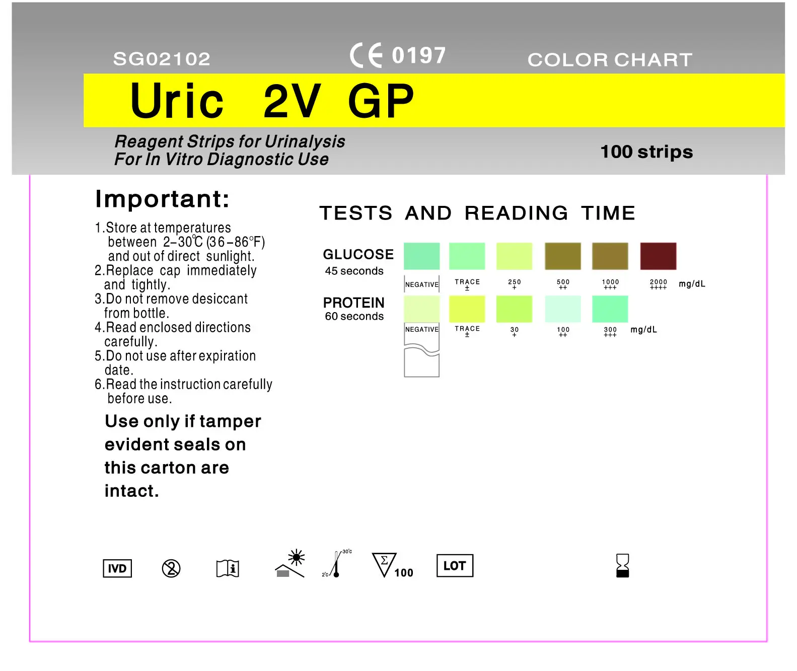 Urine test paper 2 parameters urine reagent test strips glucose protein