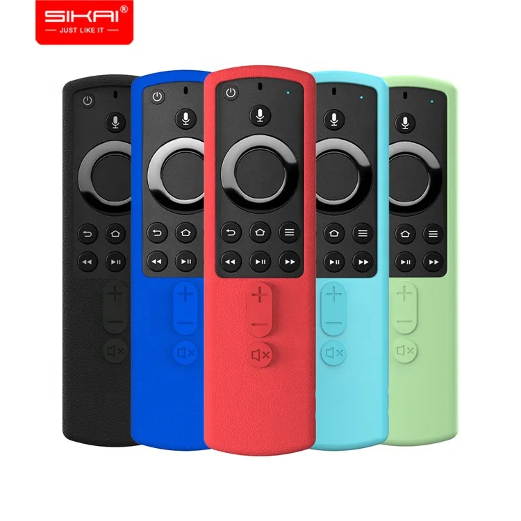 

SIKAI Patent factory new design silicone remote control case for Amazon new fire tv stick 4K with voice remote, Black,red,blue,fluorescent blue,fluorescent green,see as the pics