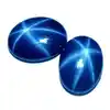 Oval Star Sapphire, Cabochon Star Sapphire, Flat Back Blue Star Sapphire