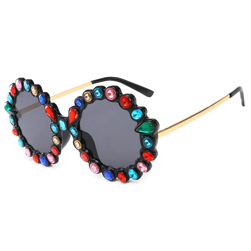 

2018 New Fashion Diamond Sunglasses Flower Sunglasses