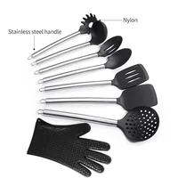 

Timhome 10pcs PCS Food Grade Nylon Utensil Set Cooking Tools with stainless steel Handle