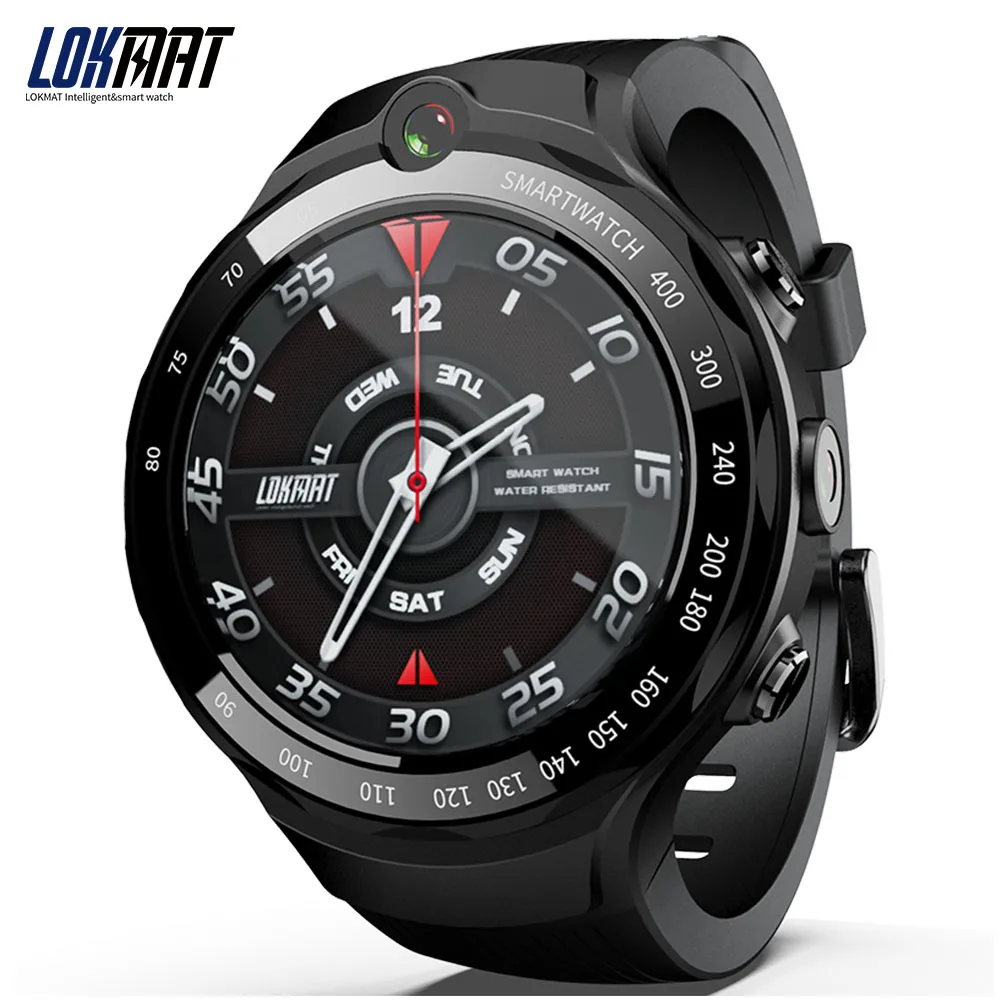 LOKMAT Lok02 4G Smart watch Android 7.1 MTK6739 1GB+16GB Dual camera GPS Men Smartwatch