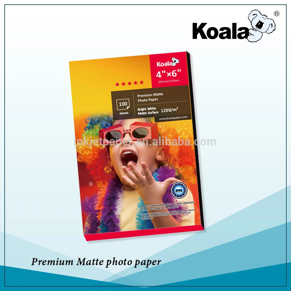 Premium Koala Matte coated paper, 108g/128g/ 180 g inkjet matte photo