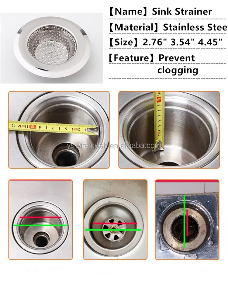 4.5 Inch 3.5 Inch 2.9 Inch Stainless Steel Perforated Hole Kitchen Sink ...