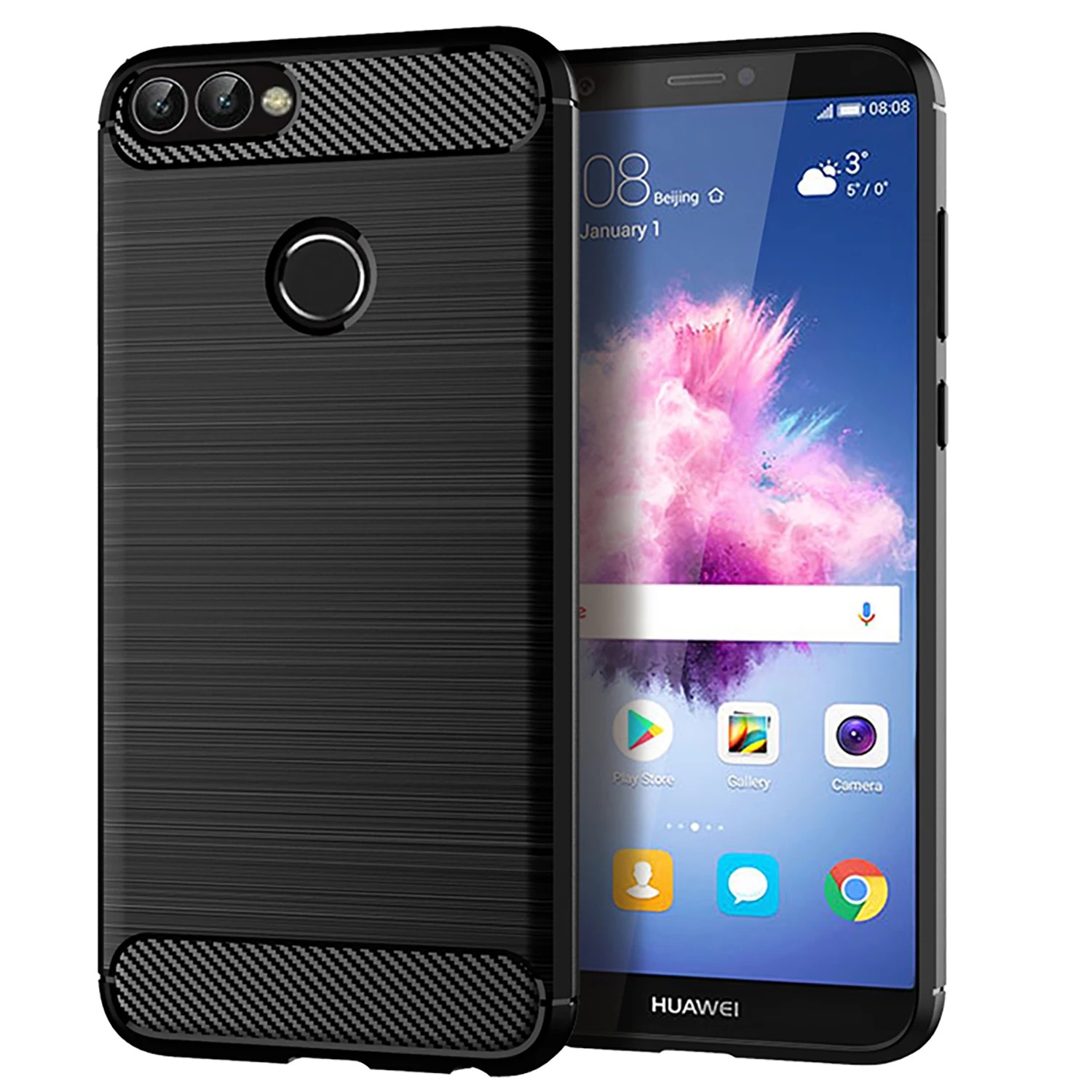 

Carbon Fiber Shockproof Soft TPU Case For Huawei P Smart