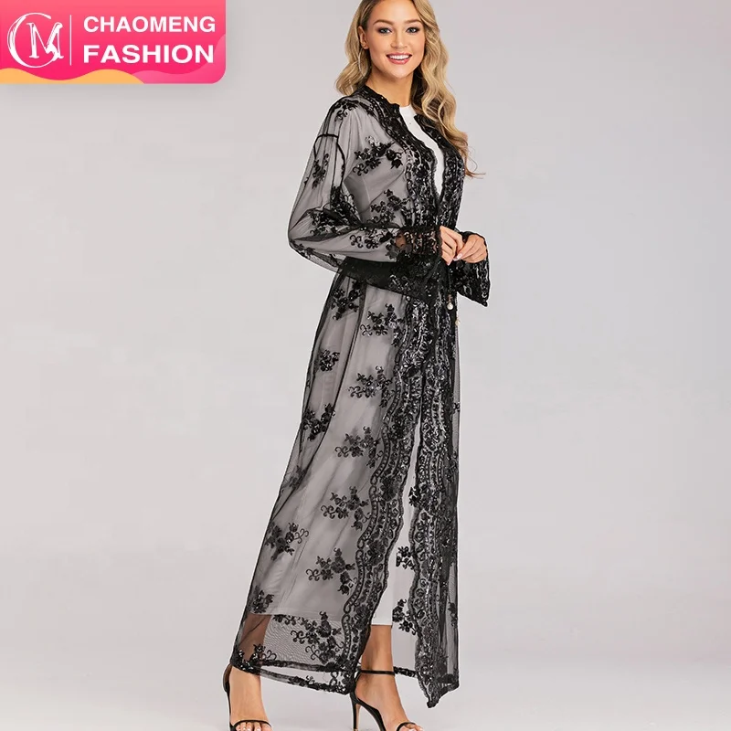 

1697# 2019 new arrival dubai model islamic clothing shiny abaya muslim dresses, Black/gold/white