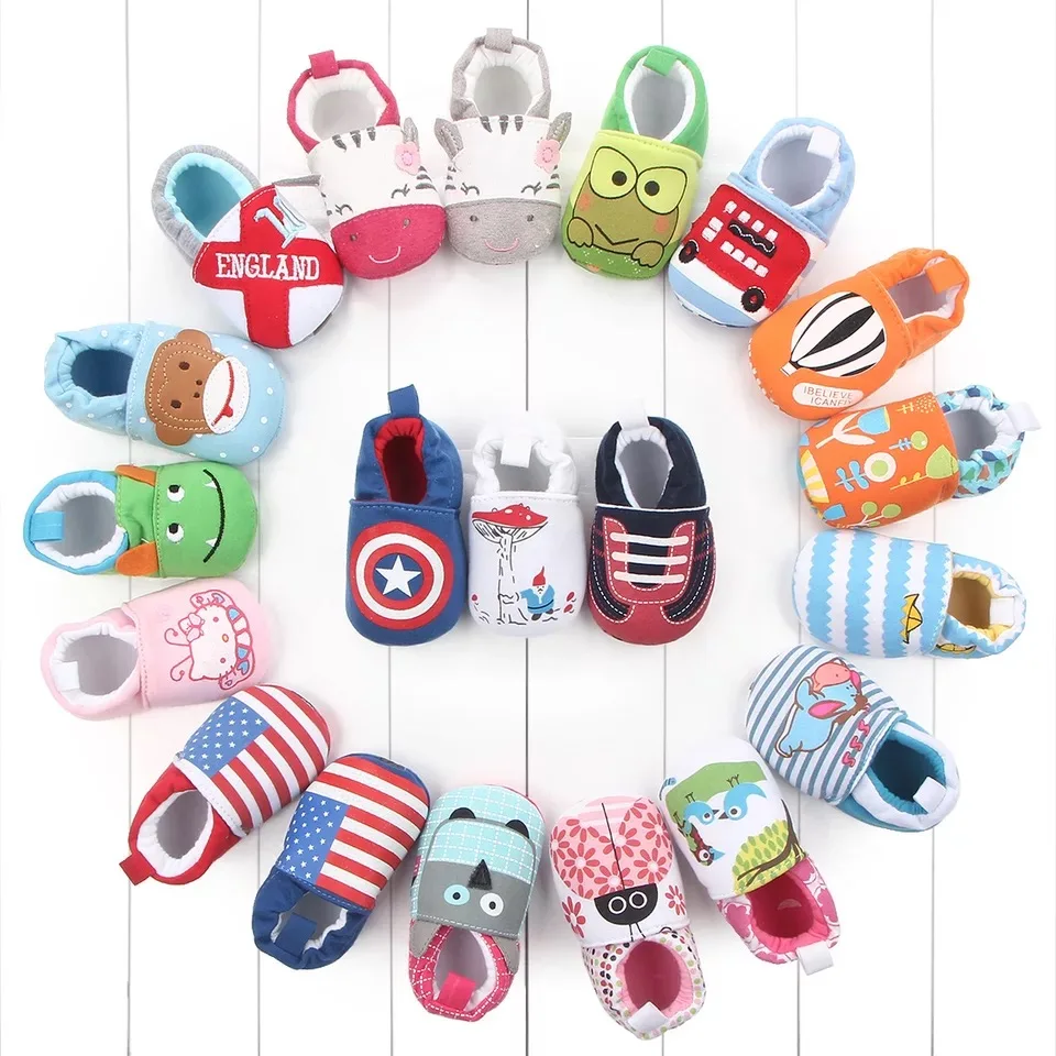 

China Guangzhou Factory Import Baby Kids Shoes 100% Cotton Wholesale Little Baby Kids Shoes, Mixed colors