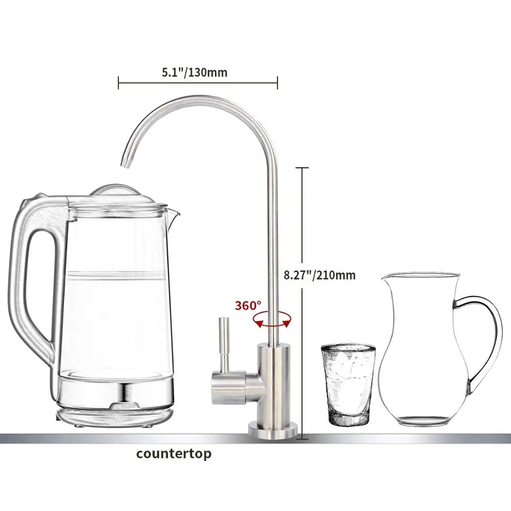 
Top quality ro water purifier filter faucet with 1/4inch tube connector 