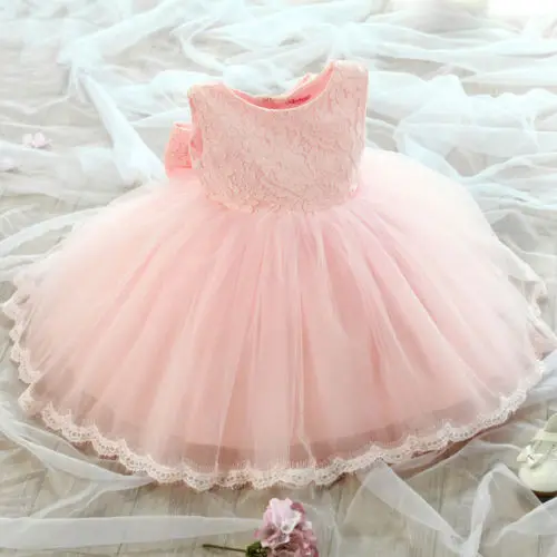 baby girl pink frilly dress