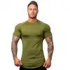 Custom 95% Polyester 5% Spandex Quick Drying Gym Wear OLIVE GREEN TSHIRT