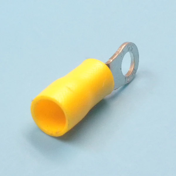 100pcs Yellow #8 12-10 Gauge Locking Spade Terminal Vinyl Connectors