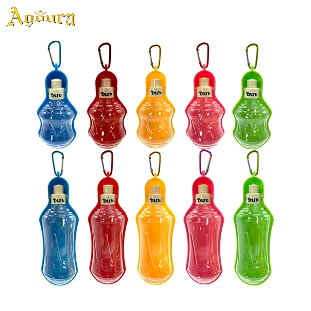 

Outdoor portable pet water bottles for cat and dog 250ml, Blue,pink,yellow,green