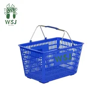 

Home portable shopping food fruit carrying pp plastic basket with Metal Handle