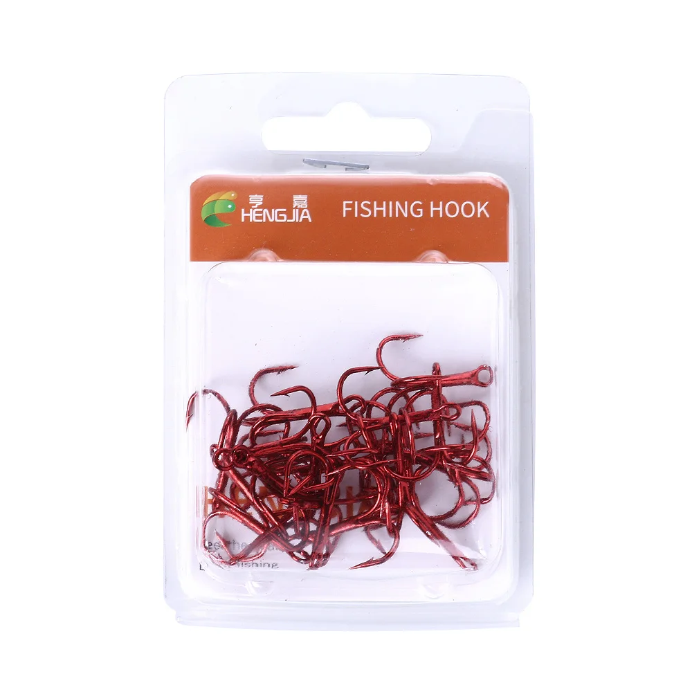 

Hengjia new arrival 20pcs/box high carbon steel treble hooks., As picture