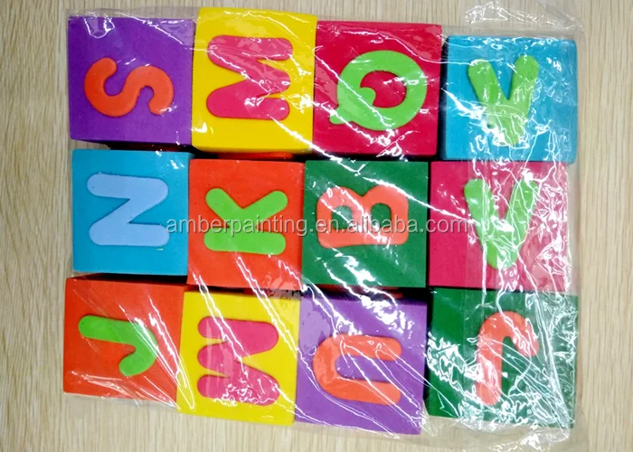 Custom design educational alphabet number printing eva foam dice toy