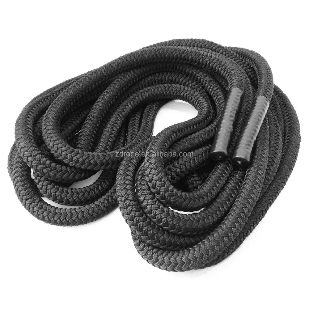 Black Polyester Double-braided Battling Fitness Rope - Buy Dacron ...