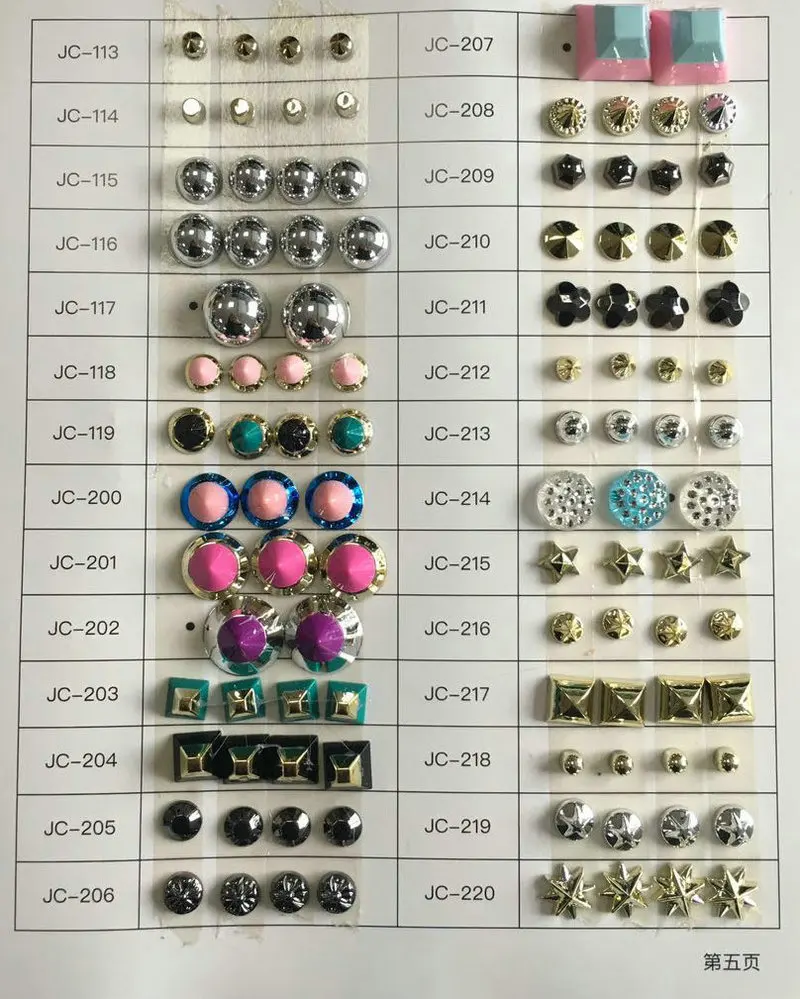Shoes Half Rhinestone Pearl Plastic Rivet Jeans Buttons And Rivets For Handbags