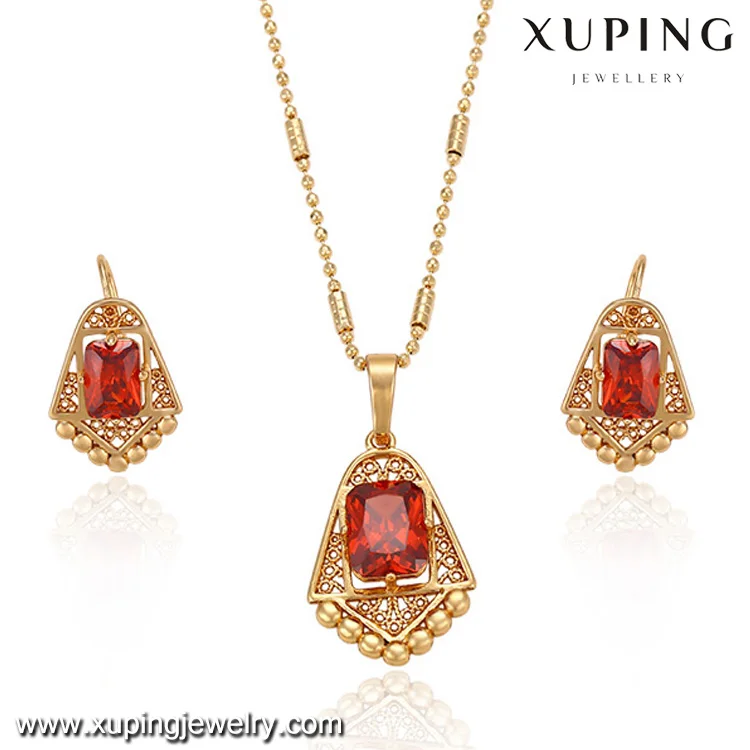 

63369 Xuping fashion new designed gold plated women set jewelry with many stone